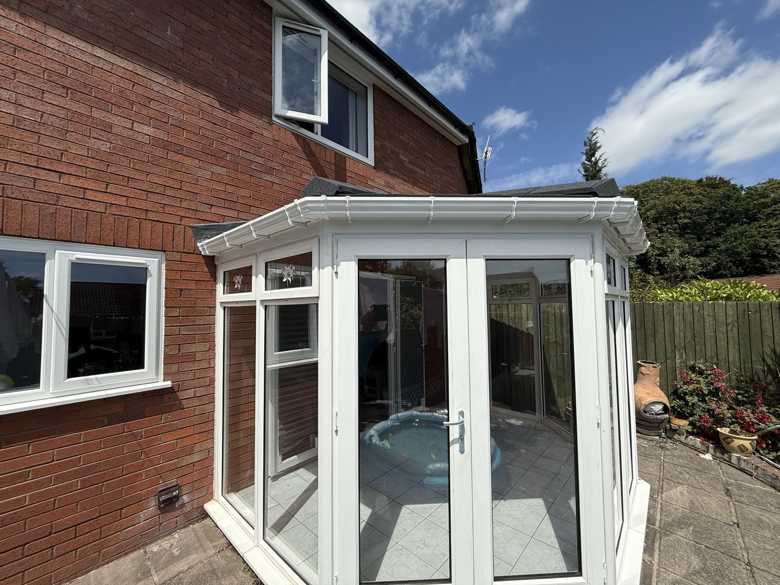 Conservatory fitted with a warm tiled roof